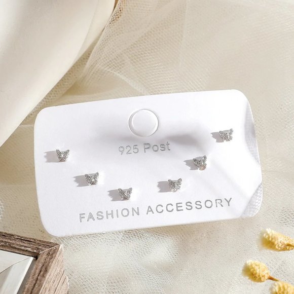 6 PCS NEW 925 Sterling Silver Butterfly Earrings - Picture 3 of 4